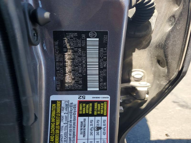 2021 Toyota Camry მანქანა იყიდება აუქციონზე, vin: 4T1G31AK3MU561072, აუქციონის ნომერი: 65054276
