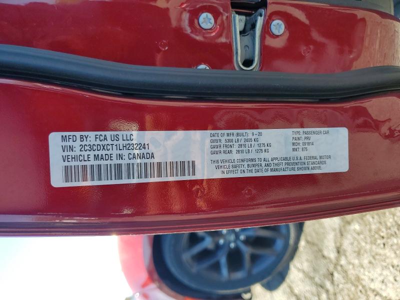 65584766 :رقم المزاد ، 2C3CDXCT1LH232241 vin ، 2020 Dodge Charger مزاد بيع
