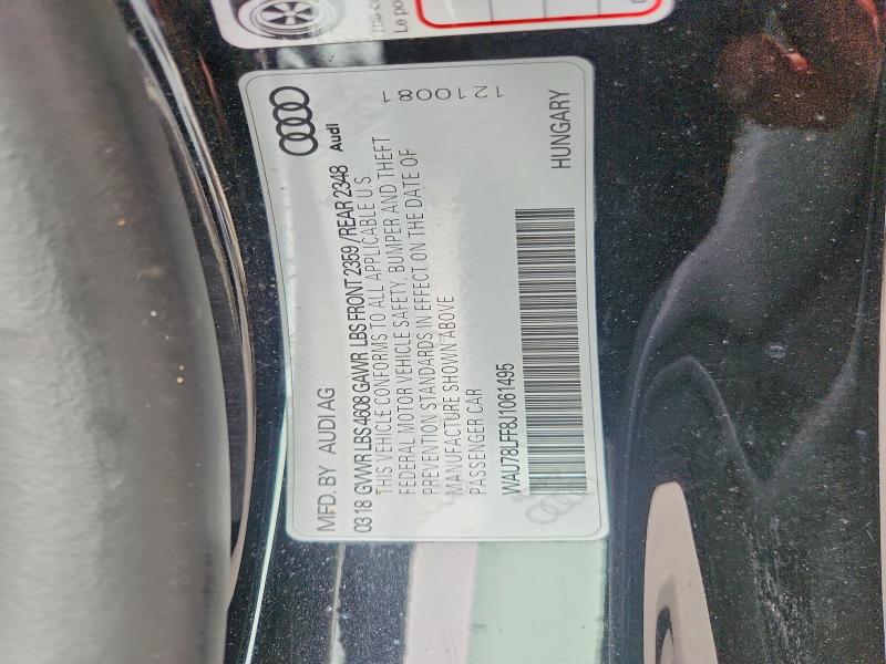 2018 Audi A3 მანქანა იყიდება აუქციონზე, vin: WAU78LFF8J1061495, აუქციონის ნომერი: 61449746