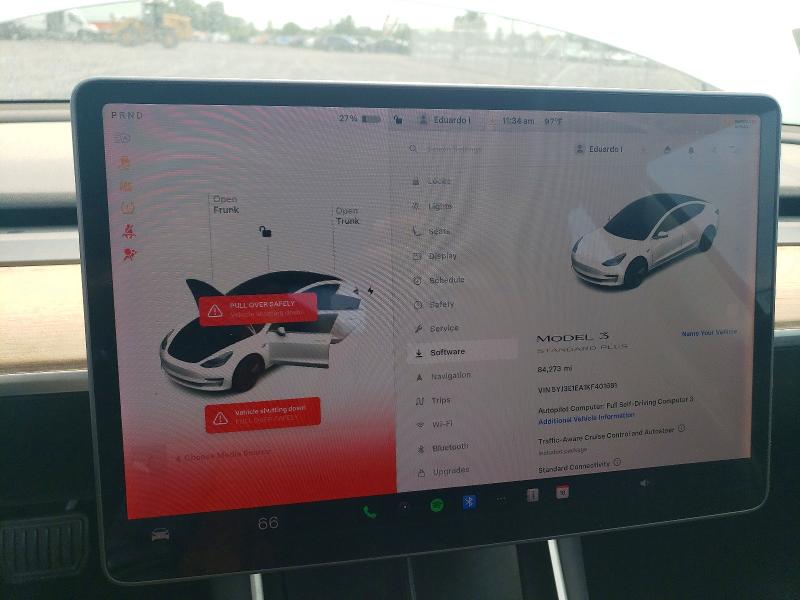 2019 Tesla Model 3 მანქანა იყიდება აუქციონზე, vin: 5YJ3E1EA1KF401681, აუქციონის ნომერი: 63896866