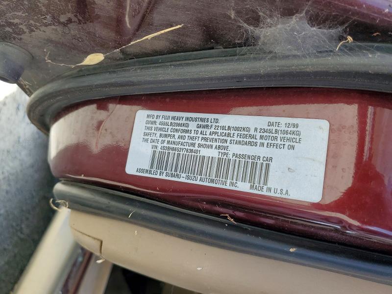 Aukcja sprzedaży 2000 Subaru Legacy, vin: 4S3BH6653Y7638401, numer aukcji: 66477776