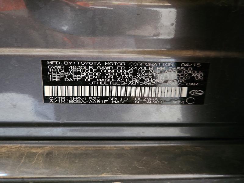 Aukcja sprzedaży 2015 Lexus Gs, vin: JTHBE1BL5FA012962, numer aukcji: 66433656