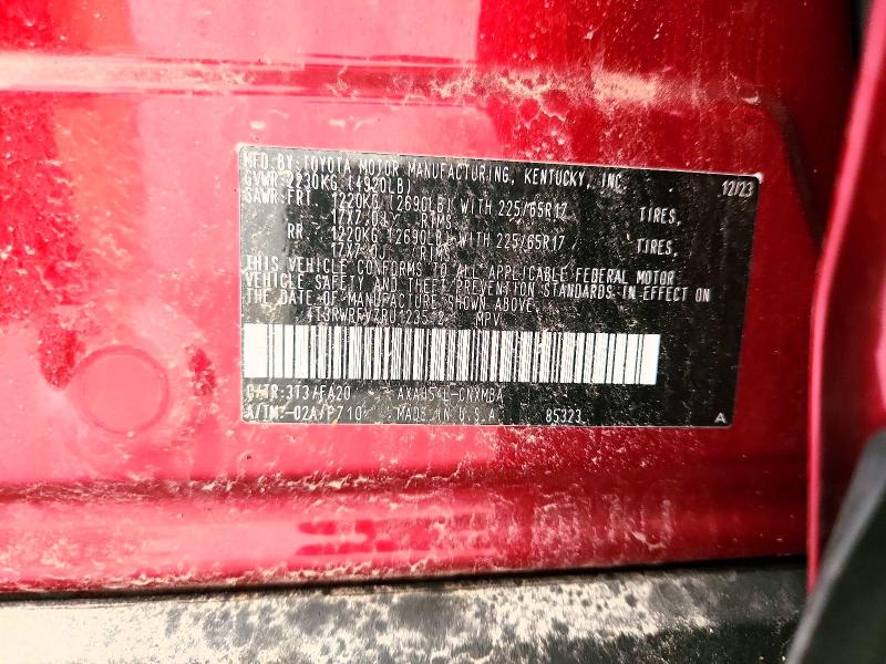 Продажа на аукционе авто 2024 Toyota Rav4 Hybrid, vin: 4T3RWRFV7RU123512, номер лота: 66961096
