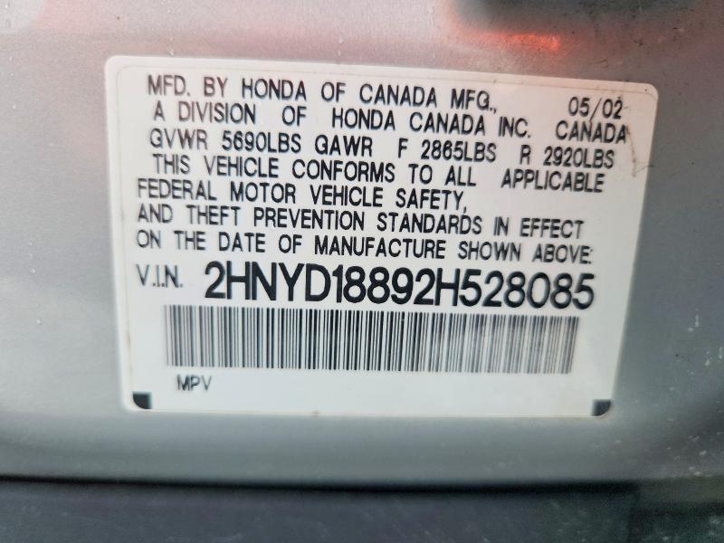 Aukcja sprzedaży 2002 Acura Mdx, vin: 2HNYD18892H528085, numer aukcji: 64114036