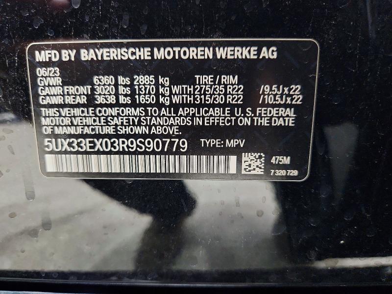 2024 Bmw X6 მანქანა იყიდება აუქციონზე, vin: 5UX33EX03R9S90779, აუქციონის ნომერი: 62593896