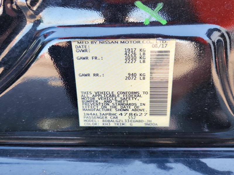 Aukcja sprzedaży 2017 Nissan Altima, vin: 1N4AL3AP8HC478627, numer aukcji: 64897936