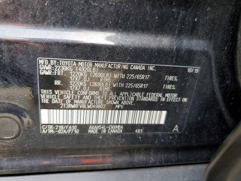 Aukcja sprzedaży 2020 Toyota Rav4 Hybrid, vin: 2T3RWRFV8LW049802, numer aukcji: 66179506