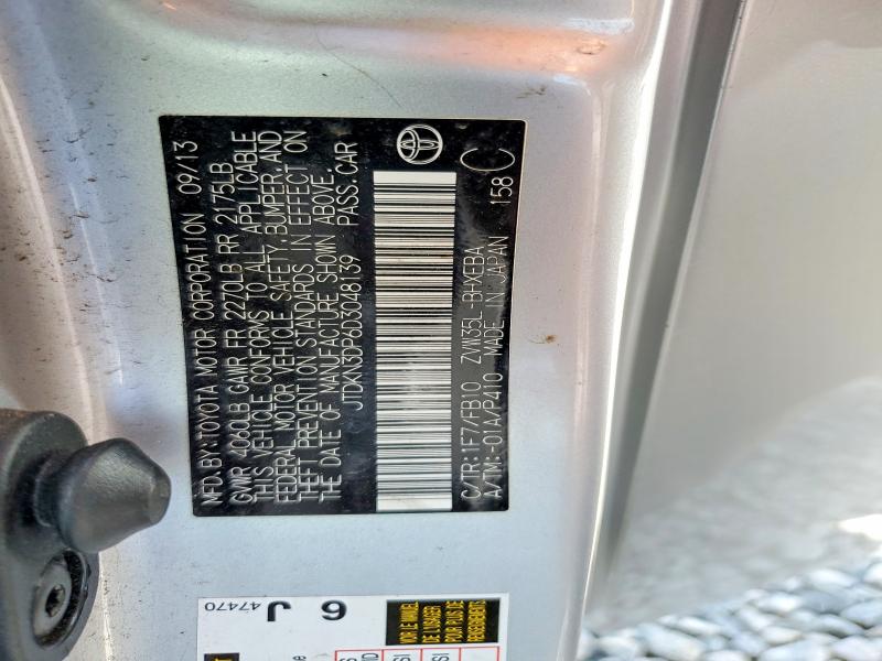 2013 Toyota Prius Plug-in Hybrid მანქანა იყიდება აუქციონზე, vin: JTDKN3DP6D3048139, აუქციონის ნომერი: 64056426