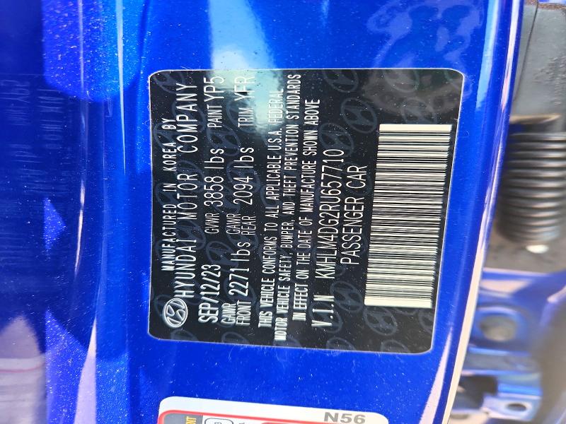 66607616 :رقم المزاد ، KMHLM4DG2RU657710 vin ، 2024 Hyundai Elantra مزاد بيع