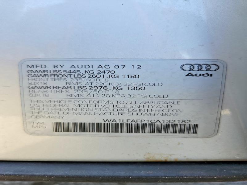 Aukcja sprzedaży 2012 Audi Q5, vin: WA1LFAFP1CA132182, numer aukcji: 63523796