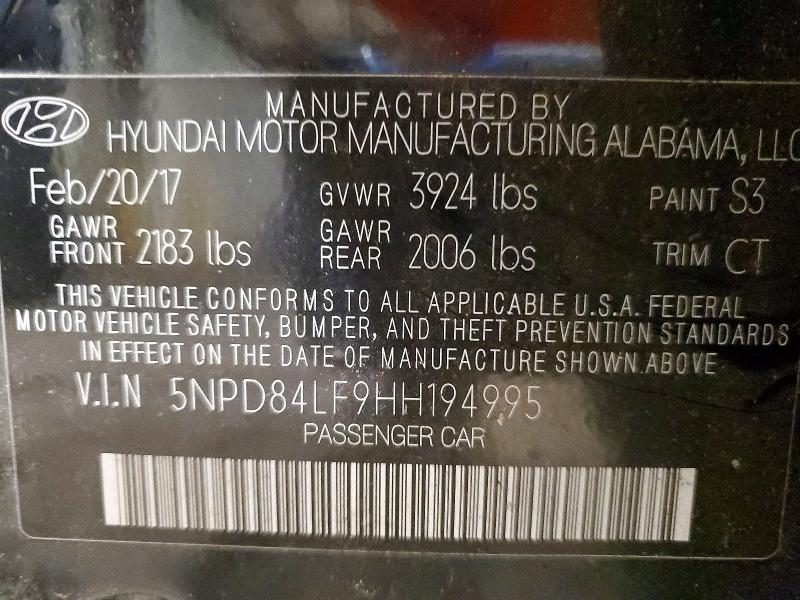 Продажа на аукционе авто 2017 Hyundai Elantra, vin: 5NPD84LF9HH194995, номер лота: 64099636