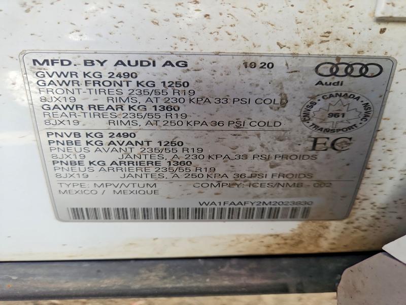 Продажа на аукционе авто 2021 Audi Q5, vin: WA1FAAFY2M2023830, номер лота: 64891376
