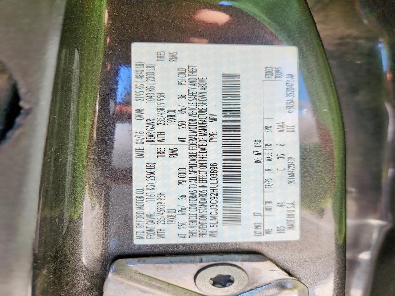 Aukcja sprzedaży 2017 Lincoln Mkc, vin: 5LMCJ3C92HUL03896, numer aukcji: 63830506