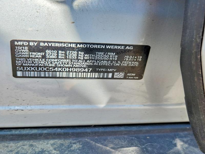 Aukcja sprzedaży 2019 Bmw X6, vin: 5UXKU0C54K0H98947, numer aukcji: 64246376