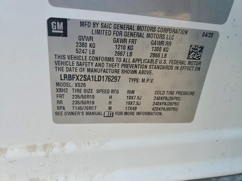 Продажа на аукционе авто 2020 Buick Envision, vin: LRBFX2SA1LD176297, номер лота: 63825886