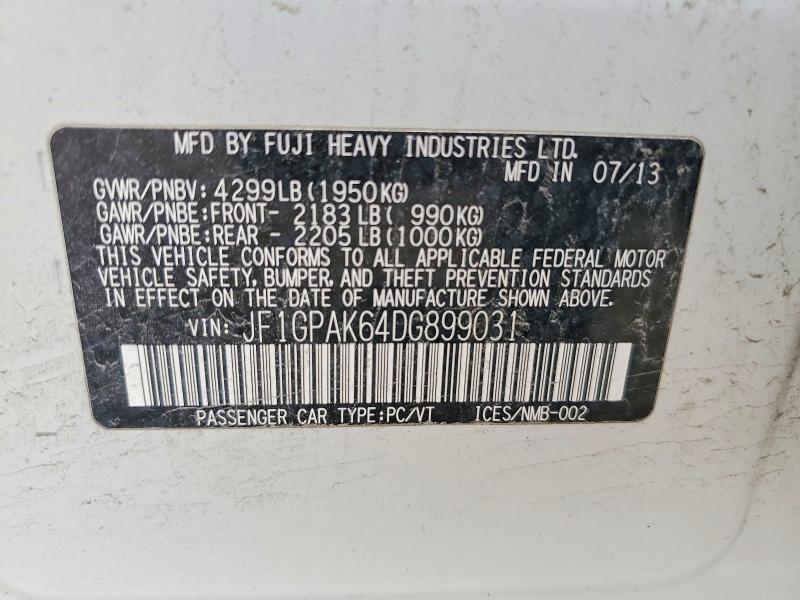 Продаж на аукціоні авто 2013 Subaru Impreza, vin: JF1GPAK64DG899031, номер лоту: 64375426