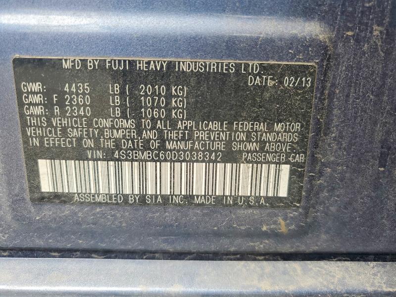 Aukcja sprzedaży 2013 Subaru Legacy, vin: 4S3BMBC60D3038342, numer aukcji: 65470776