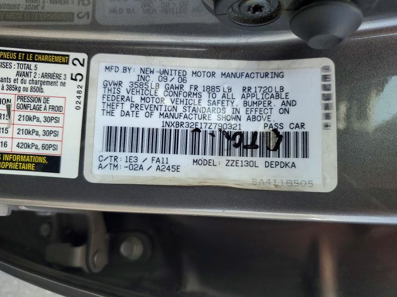 Продаж на аукціоні авто 2007 Toyota Corolla, vin: 1NXBR32E17Z790321, номер лоту: 64360446
