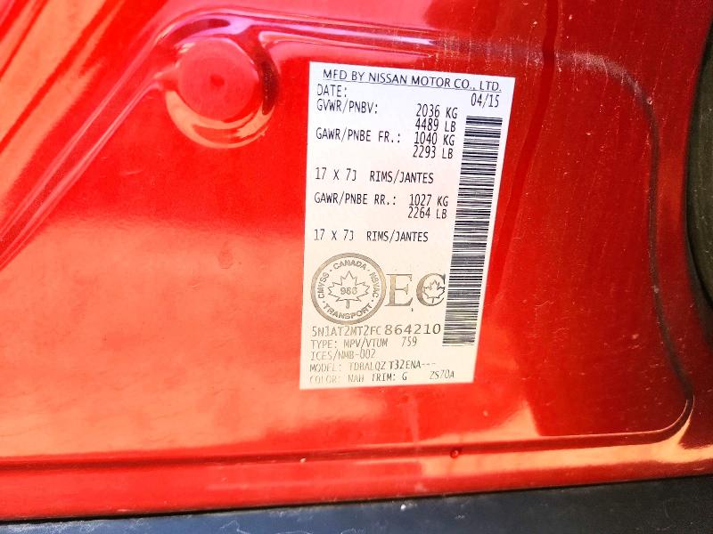 Aukcja sprzedaży 2015 Nissan Rogue, vin: 5N1AT2MT2FC864210, numer aukcji: 65296396