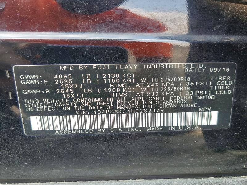 Продажа на аукционе авто 2017 Subaru Outback, vin: 4S4BSAKC4H3262979, номер лота: 65318496