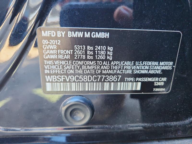 65959646 :رقم المزاد ، WBSFV9C58DC773867 vin ، 2013 Bmw M5 مزاد بيع
