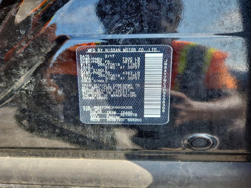 Продажа на аукционе авто 2017 Nissan Armada, vin: JN8AY2NC3H9508308, номер лота: 63913356