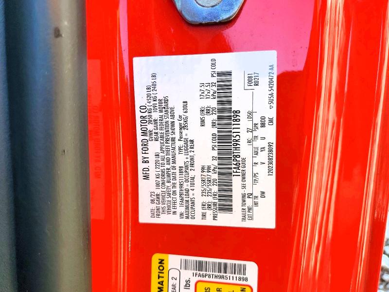 Продажа на аукционе авто 2024 Ford Mustang, vin: 1FA6P8TH9R5111898, номер лота: 63759286