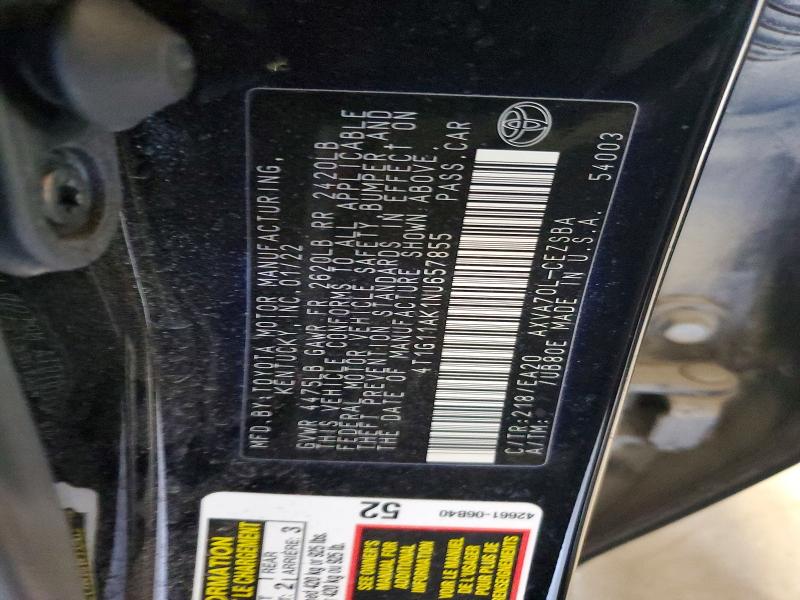 Aukcja sprzedaży 2022 Toyota Camry, vin: 4T1G11AK1NU657855, numer aukcji: 65334716