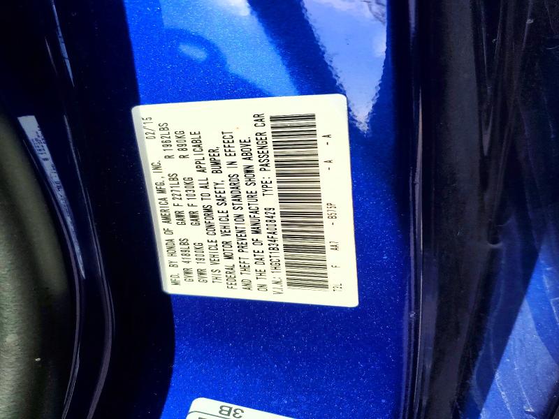 Продажа на аукционе авто 2015 Honda Accord, vin: 1HGCT1B34FA008429, номер лота: 65407136