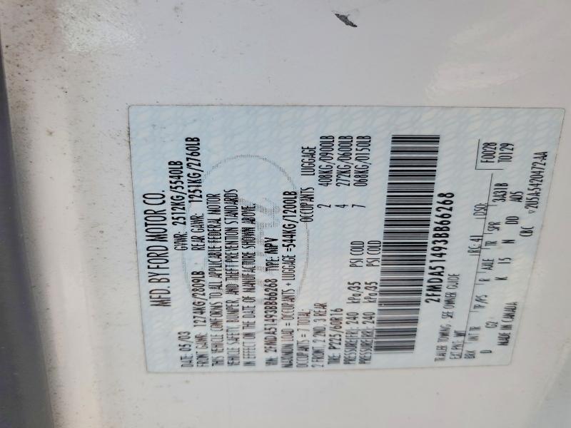 Aukcja sprzedaży 2003 Ford Windstar, vin: 2FMDA51493BB66268, numer aukcji: 64493106