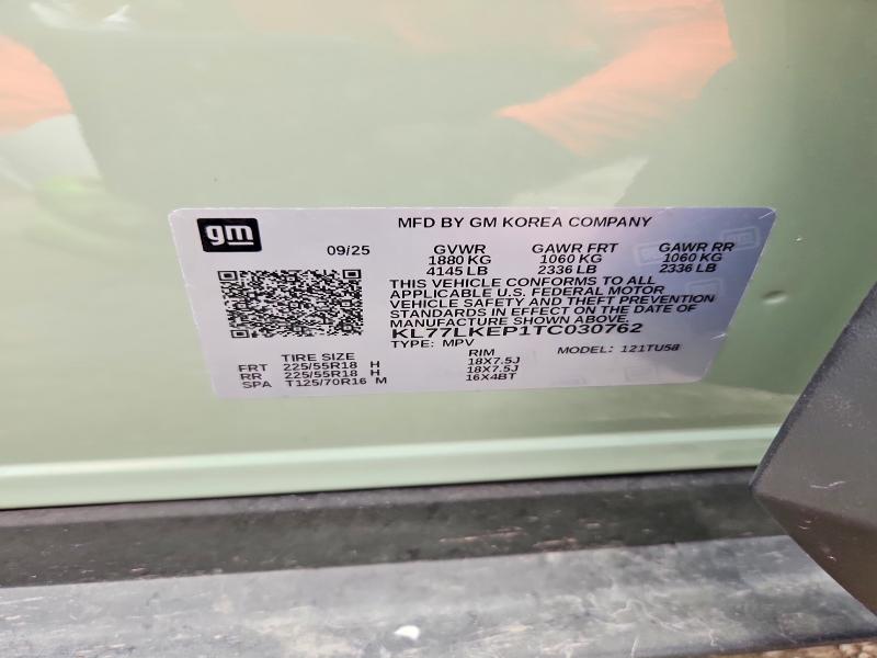 2026 Chevrolet Trax მანქანა იყიდება აუქციონზე, vin: KL77LKEP1TC030762, აუქციონის ნომერი: 65803076