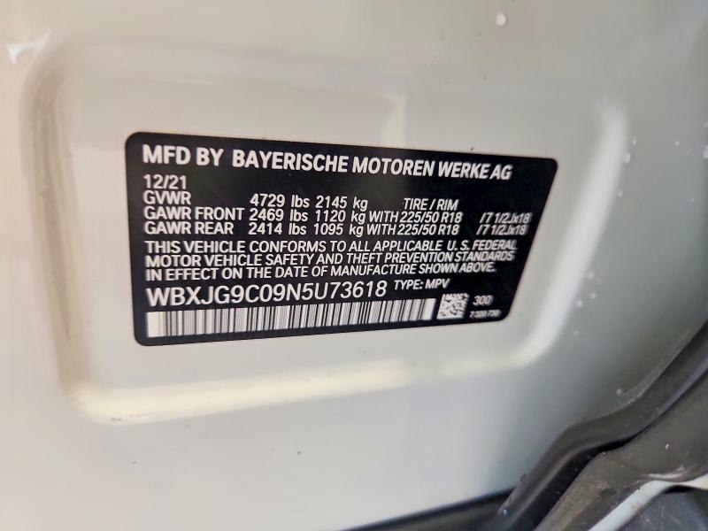 Aukcja sprzedaży 2022 Bmw X1, vin: WBXJG9C09N5U73618, numer aukcji: 67075736