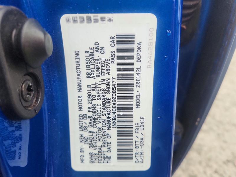 2009 Toyota Corolla მანქანა იყიდება აუქციონზე, vin: 1NXBU40EX9Z085477, აუქციონის ნომერი: 64386996