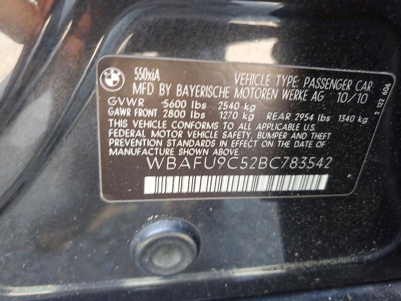 64485096 :رقم المزاد ، WBAFU9C52BC783542 vin ، 2011 Bmw 550 مزاد بيع