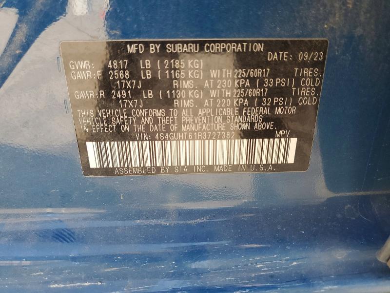 65417056 :رقم المزاد ، 4S4GUHT61R3727382 vin ، 2024 Subaru Crosstrek مزاد بيع