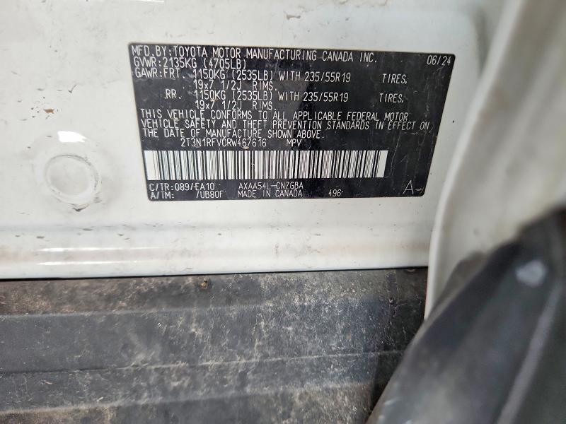 2024 Toyota Rav4 მანქანა იყიდება აუქციონზე, vin: 2T3N1RFV0RW467616, აუქციონის ნომერი: 65166526