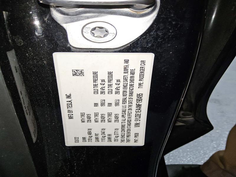 Aukcja sprzedaży 2022 Tesla Model 3, vin: 5YJ3E1EA4NF190495, numer aukcji: 63249966