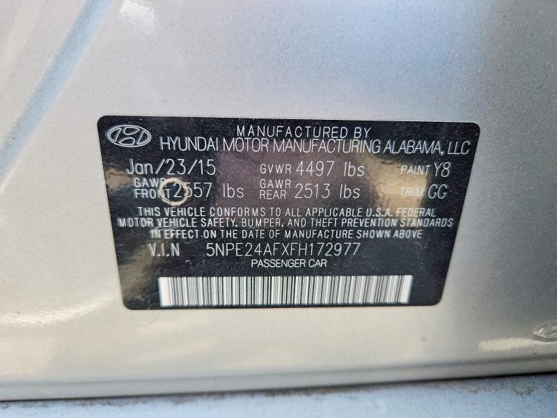 Aukcja sprzedaży 2015 Hyundai Sonata, vin: 5NPE24AFXFH172977, numer aukcji: 65988626