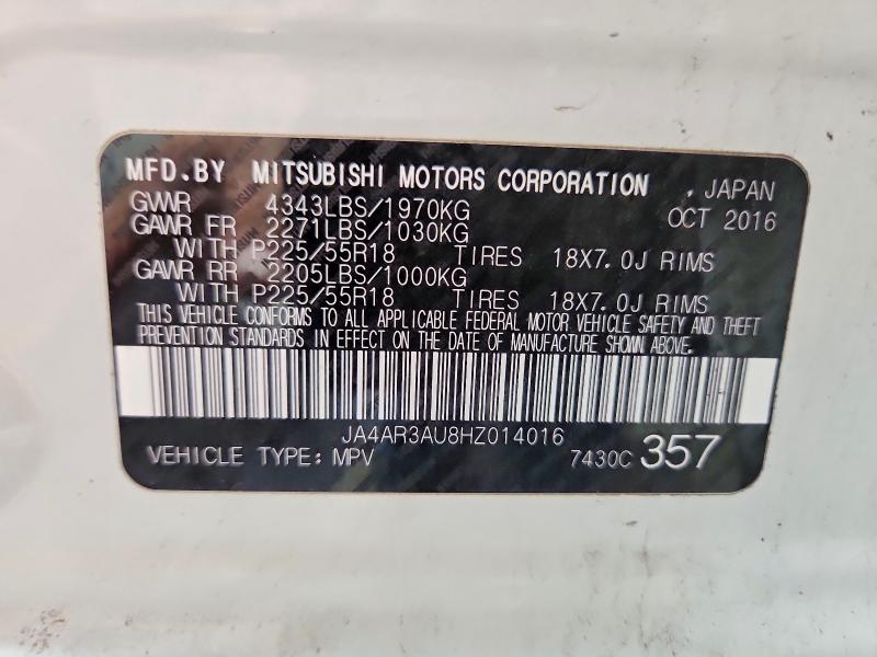 Продажа на аукционе авто 2017 Mitsubishi Outlander Sport, vin: JA4AR3AU8HZ014016, номер лота: 64855506