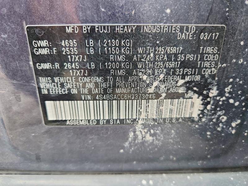 Aukcja sprzedaży 2017 Subaru Outback, vin: 4S4BSACC6H3373046, numer aukcji: 64127686