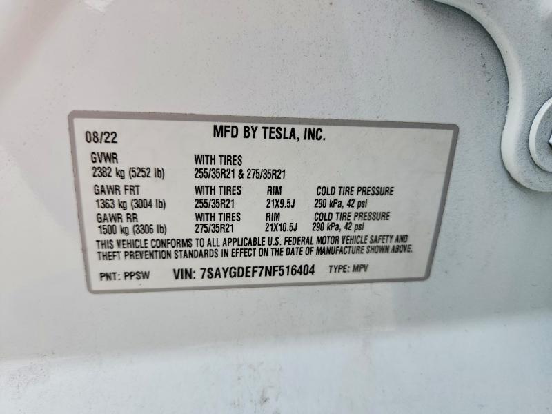 Продаж на аукціоні авто 2022 Tesla Model Y, vin: 7SAYGDEF7NF516404, номер лоту: 66702556