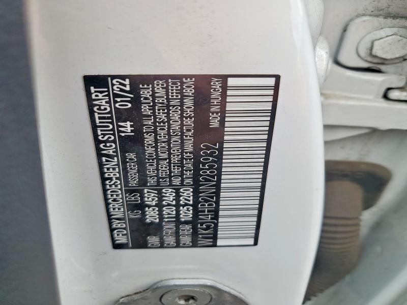 65455626 :رقم المزاد ، W1K5J4HB2NN285932 vin ، 2022 Mercedes-benz Cla مزاد بيع
