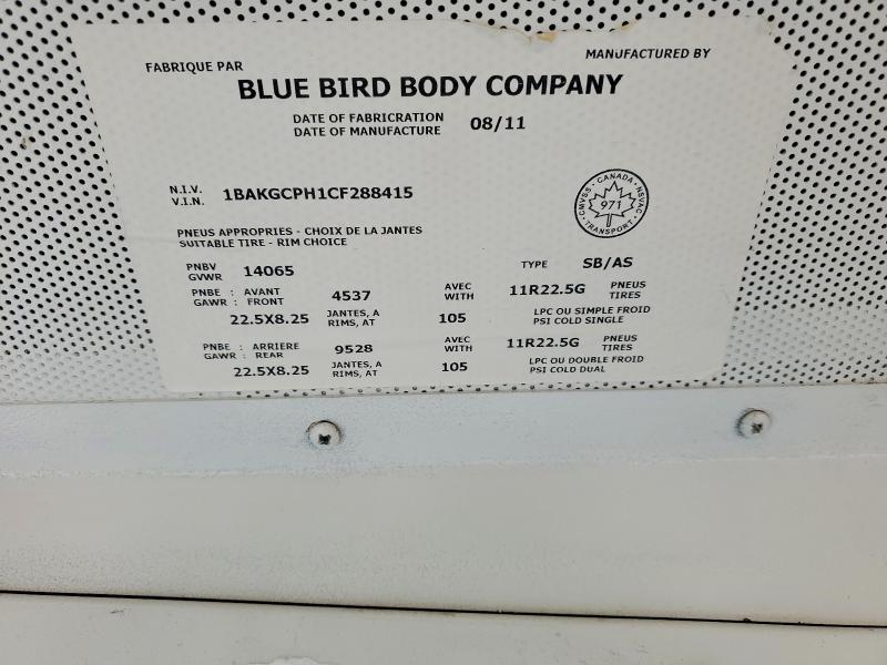 Aukcja sprzedaży 2012 Bluebird Vision, vin: 1BAKGCPH1CF288415, numer aukcji: 58137346