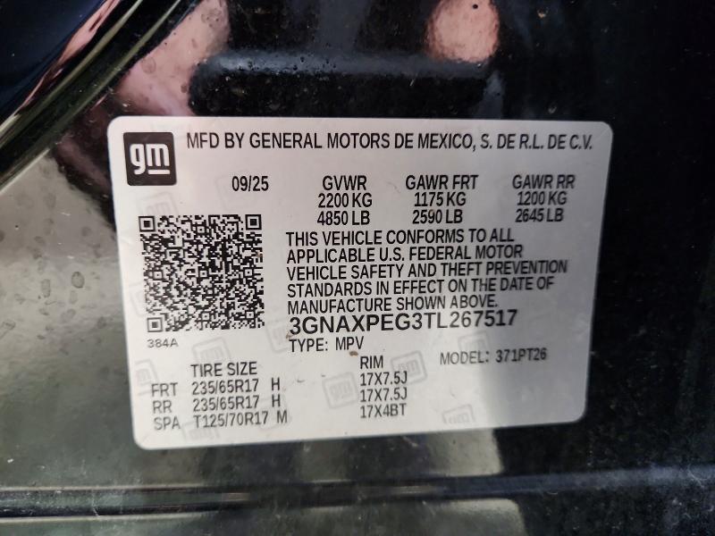 Продаж на аукціоні авто 2026 Chevrolet Equinox, vin: 3GNAXPEG3TL267517, номер лоту: 63361486
