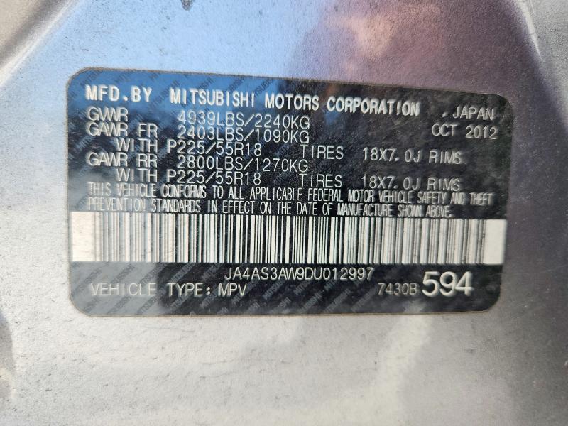 Aukcja sprzedaży 2013 Mitsubishi Outlander, vin: JA4AS3AW9DU012997, numer aukcji: 63602026