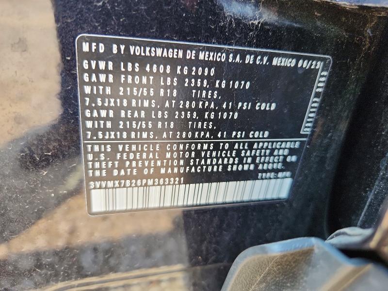 Продажа на аукционе авто 2023 Volkswagen Taos, vin: 3VVMX7B26PM363321, номер лота: 63662846