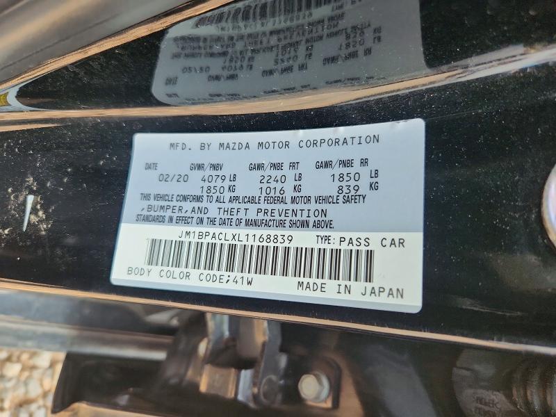 2020 Mazda 3 მანქანა იყიდება აუქციონზე, vin: JM1BPACLXL1168839, აუქციონის ნომერი: 64917746