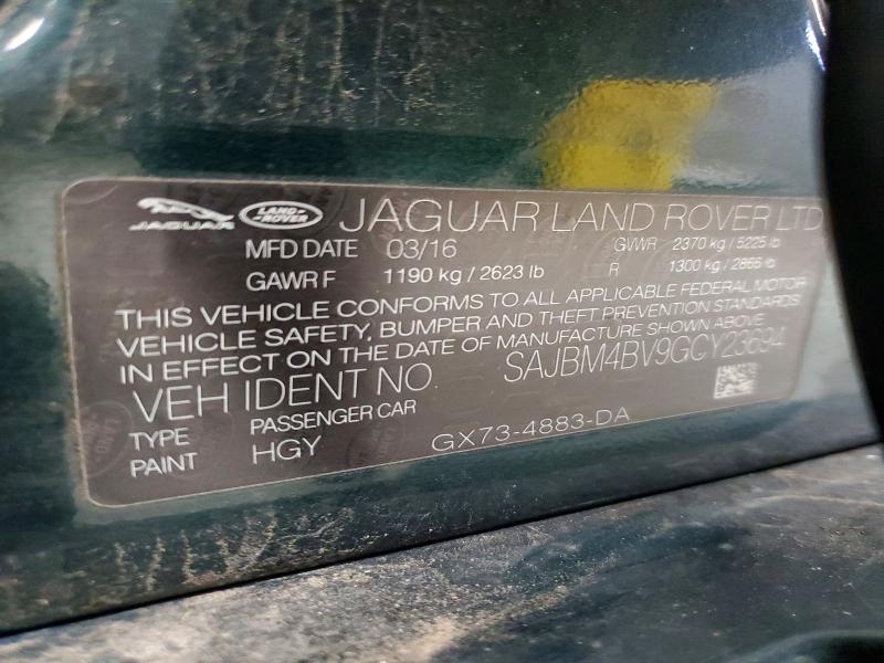 66966896 :رقم المزاد ، SAJBM4BV9GCY23694 vin ، 2016 Jaguar Xf مزاد بيع