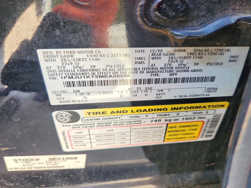 65306766 :رقم المزاد ، 1FMJU1KT5MEA00666 vin ، 2021 Ford Expedition مزاد بيع