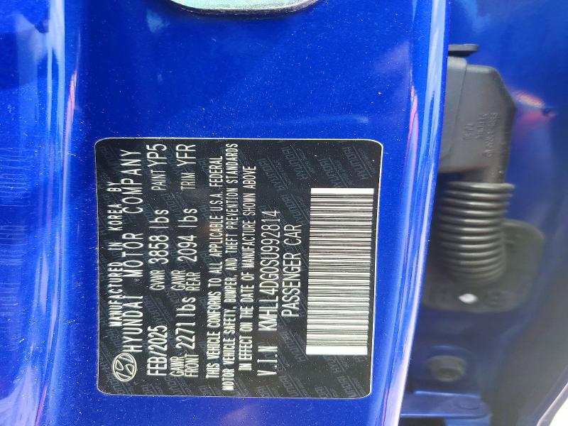 66290256 :رقم المزاد ، KMHLL4DG0SU992814 vin ، 2025 Hyundai Elantra مزاد بيع